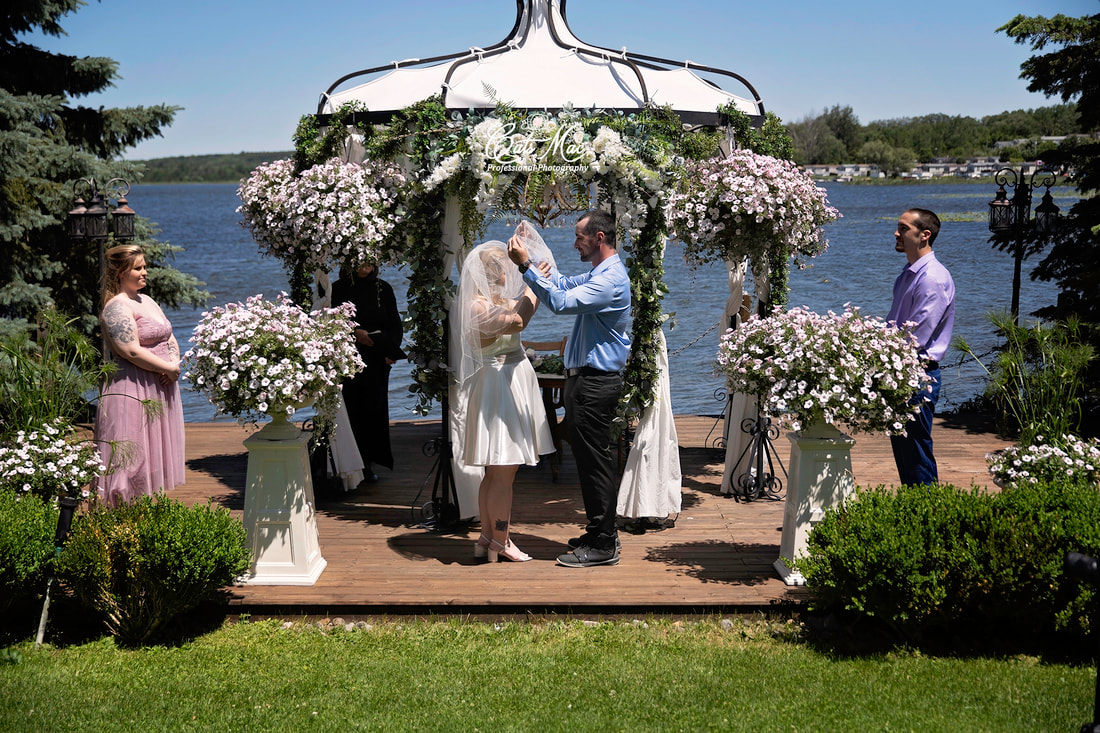 Stillwater on the Lake wedding ceremony veil