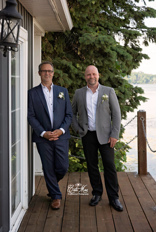 Groom and best man Stillwater on the Lake Peterborough