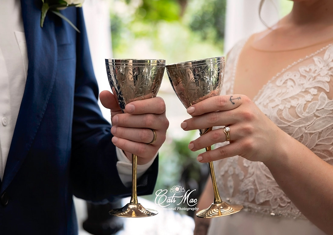 Just married silver champagne glasses 