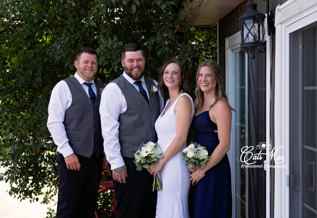 Bridal party elopement Stillwater on the Lake