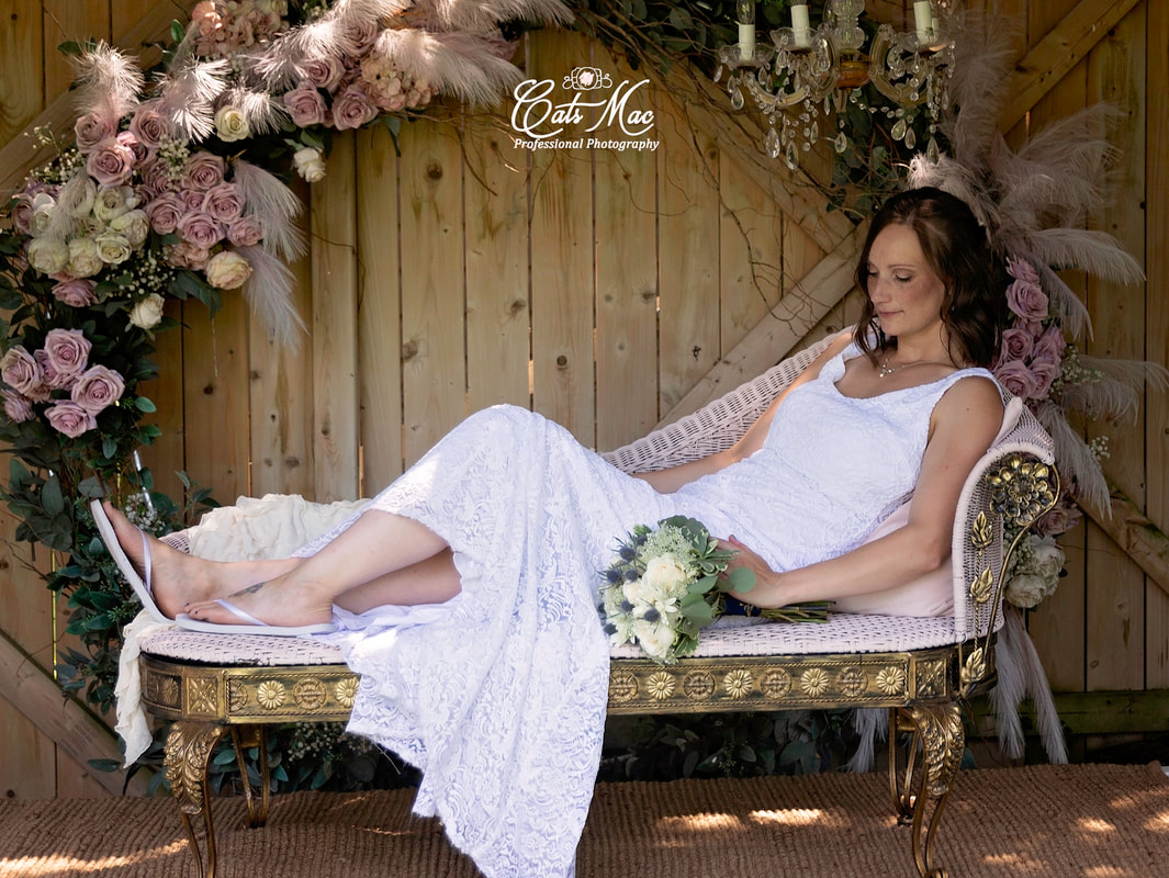Bride chaise lounge Stillwater on the Lake elopement 