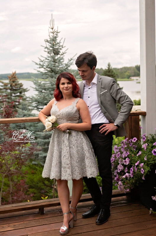 Bride and Groom at Stillwater on the Lake Peterborough intimate elopement