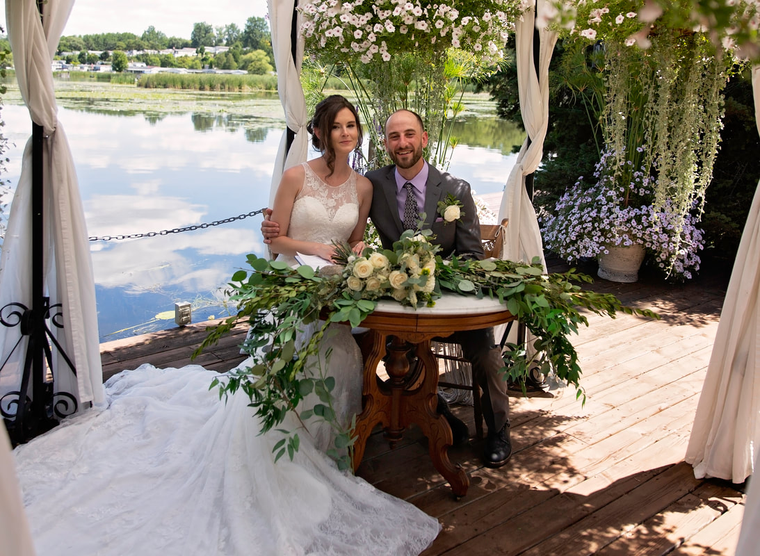 Bride Groom Stillwater on the Lake Chemong just married elopement