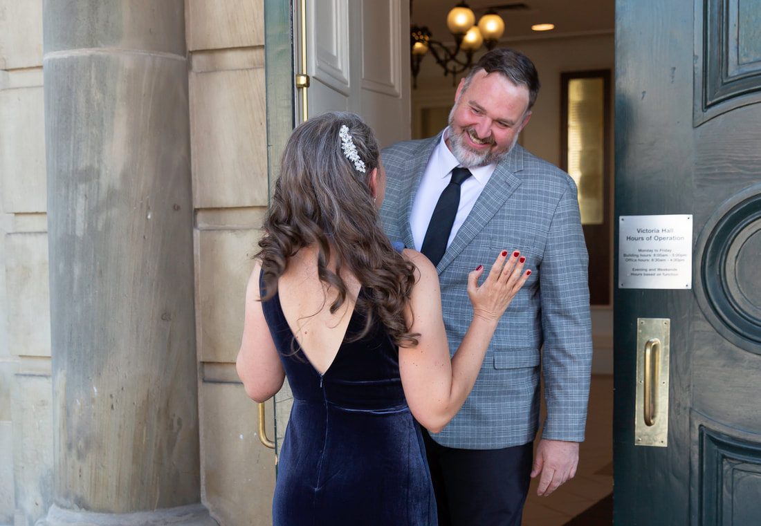 cobourg city town hall wedding first look