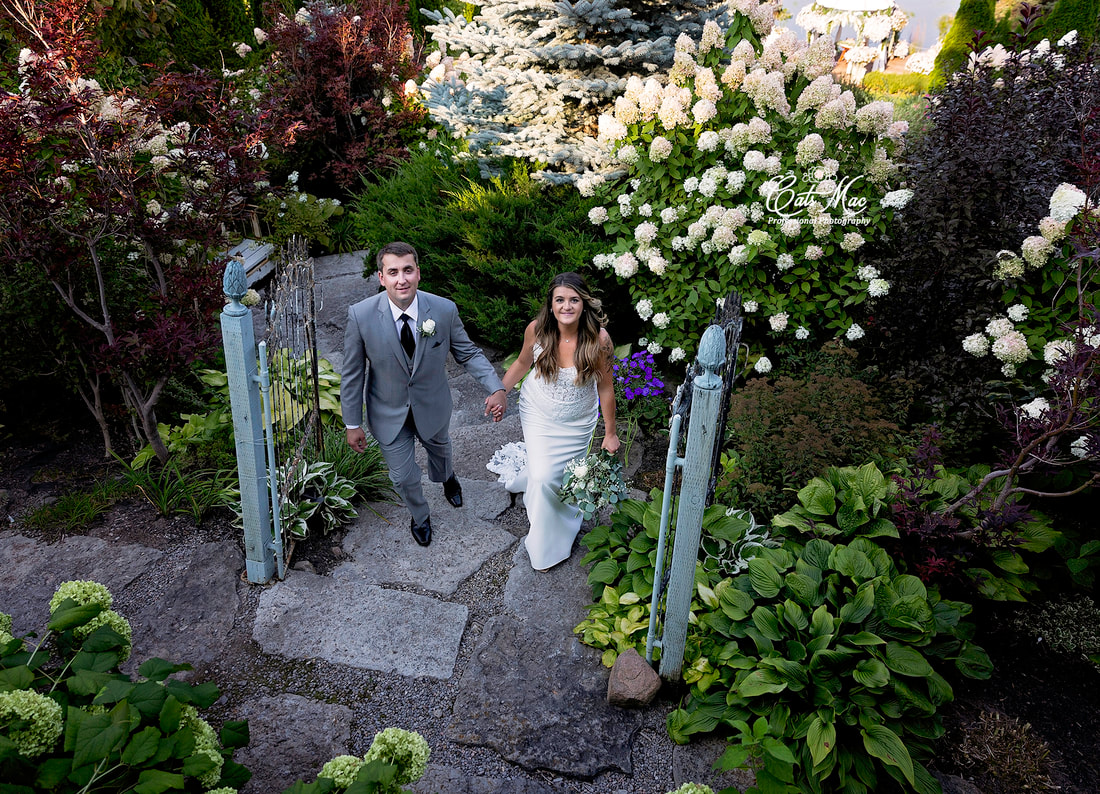 Stillwater on the Lake bride and groom elopement gardens
