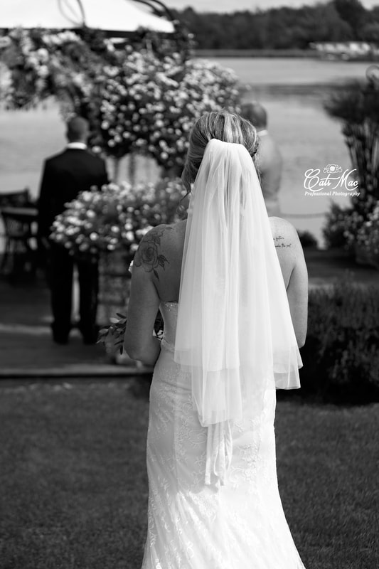 Stillwater on the Lake Chemong bride groom wedding elopement dress veil  first look