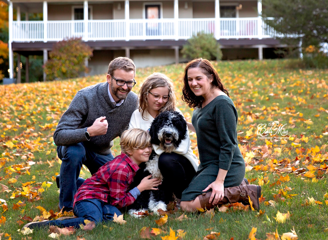 Fall Family Photo Session Mini with dog