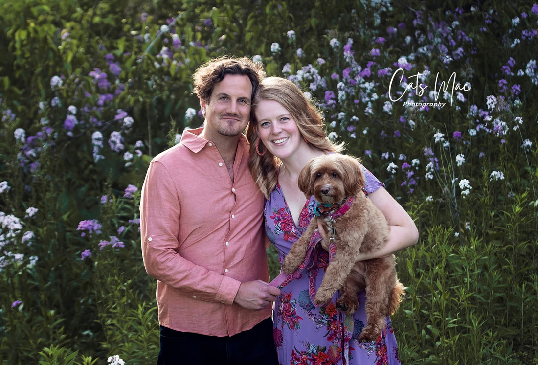 Engagement Photo Shoot couple with dog