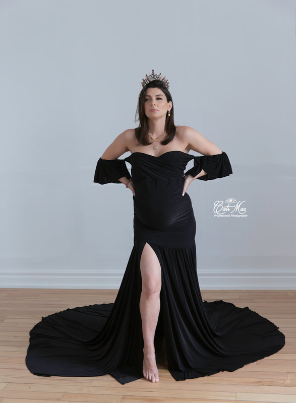 Maternity Photo session shoot black gown 