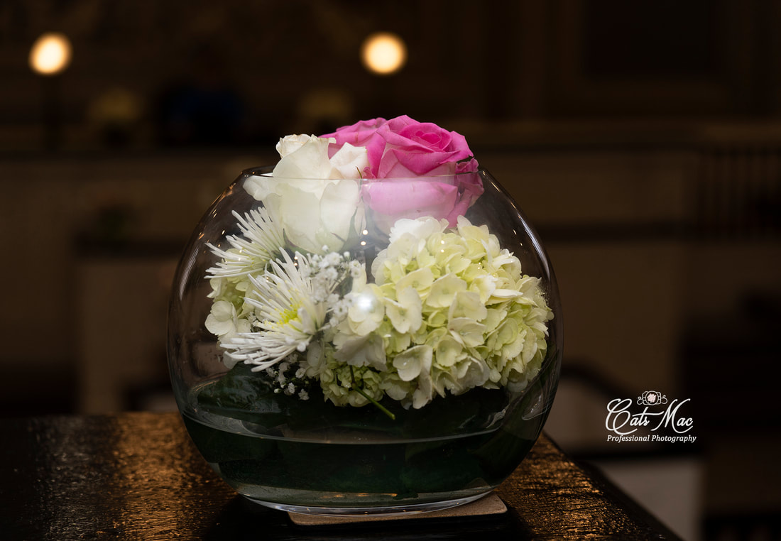 Bridal flowers in vase 