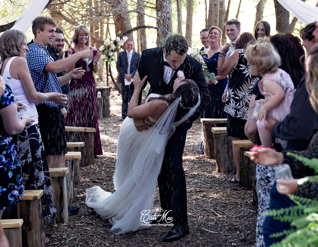 Northumberland Forest wedding ceremony throwing rice