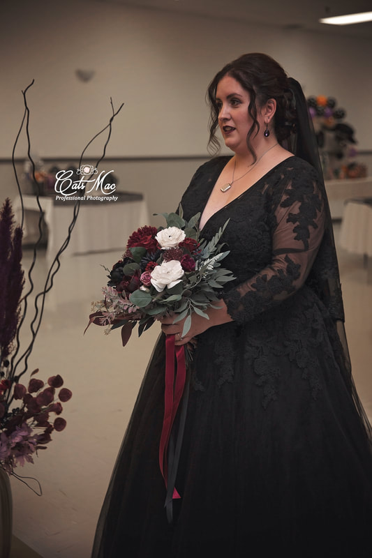 Hallowe'en bride black dress